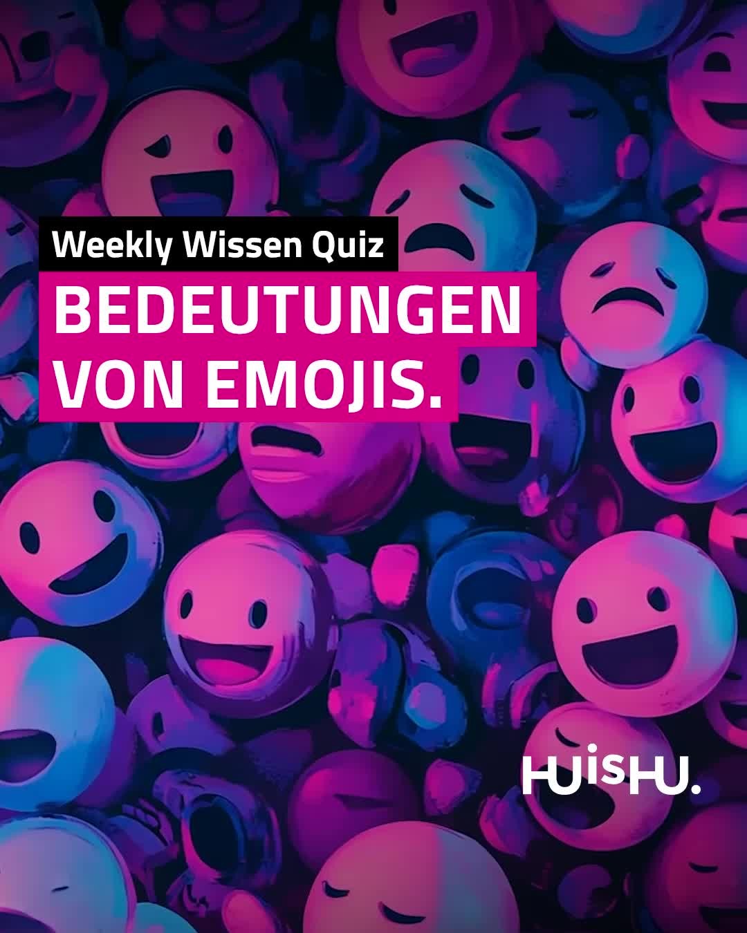 📜 Bereits im 19. Jahrhundert machten sich Schriftsetzer:innen im Zeitungsdruck einen Spaß …⁠
… und formten aus Buchstaben und Zeichen einfache Strichmenschen-Gesichter, die “Emoticons”. ;-)⁠
⁠
Ende der 1990er wurden dann in Japan kleine Bilder fürs Handy erfunden: Emojis, wie wir sie kennen und lieben! 🤪 (Wusstest du schon: "Emoji" heißt auf Japanisch "Bildschriftzeichen".)⁠
⁠
Die Bedeutung von Emojis hängt immer vom Kontext ab. Sender:in und Empfänger:in müssen sich einig sein, sonst gibt’s Missverständnisse! 😅⁠
⁠
Wie lief unser Emoji-Quiz bei dir? Alles richtig geraten? 🤓⁠
⁠
#huishu #thisishu #weeklywissen #emojis #quiztime #quiz #smiley #maru